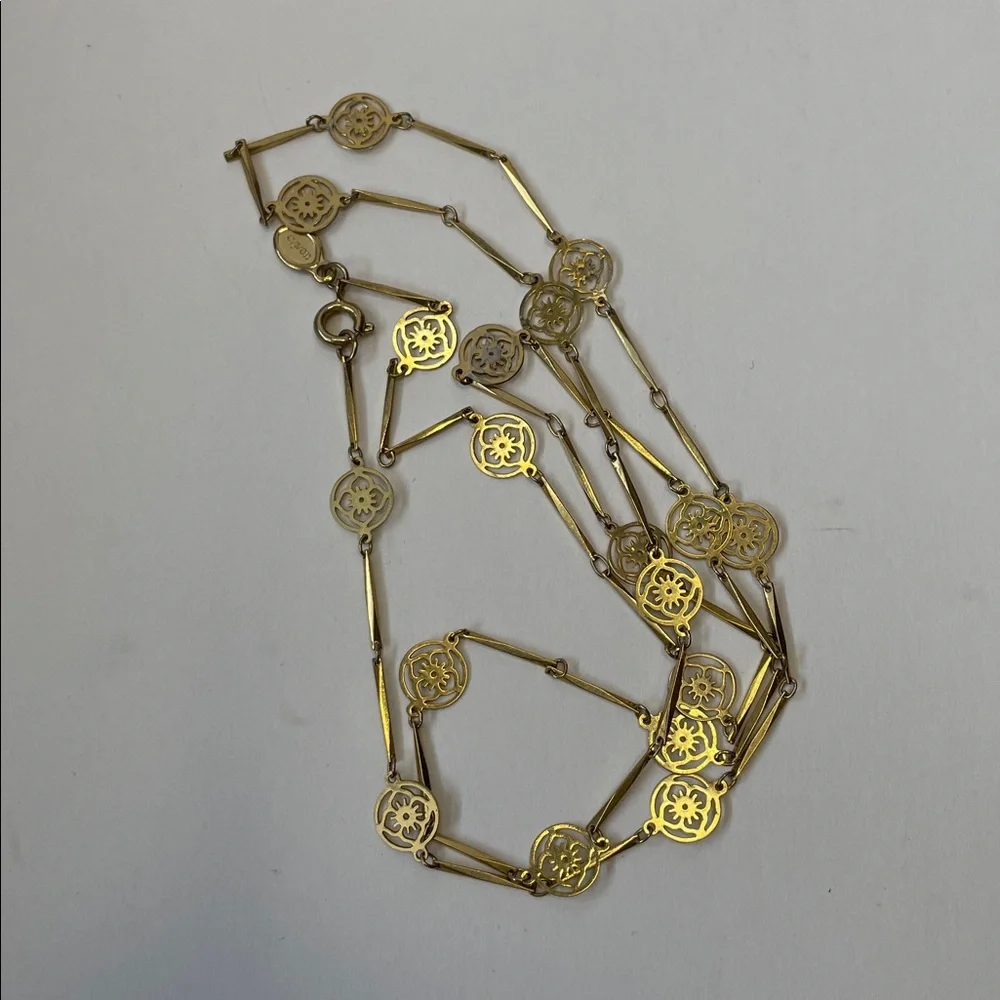 Vintage 1977 AVON Gold Filigree Link Necklace.  24” - Picture 5 of 5